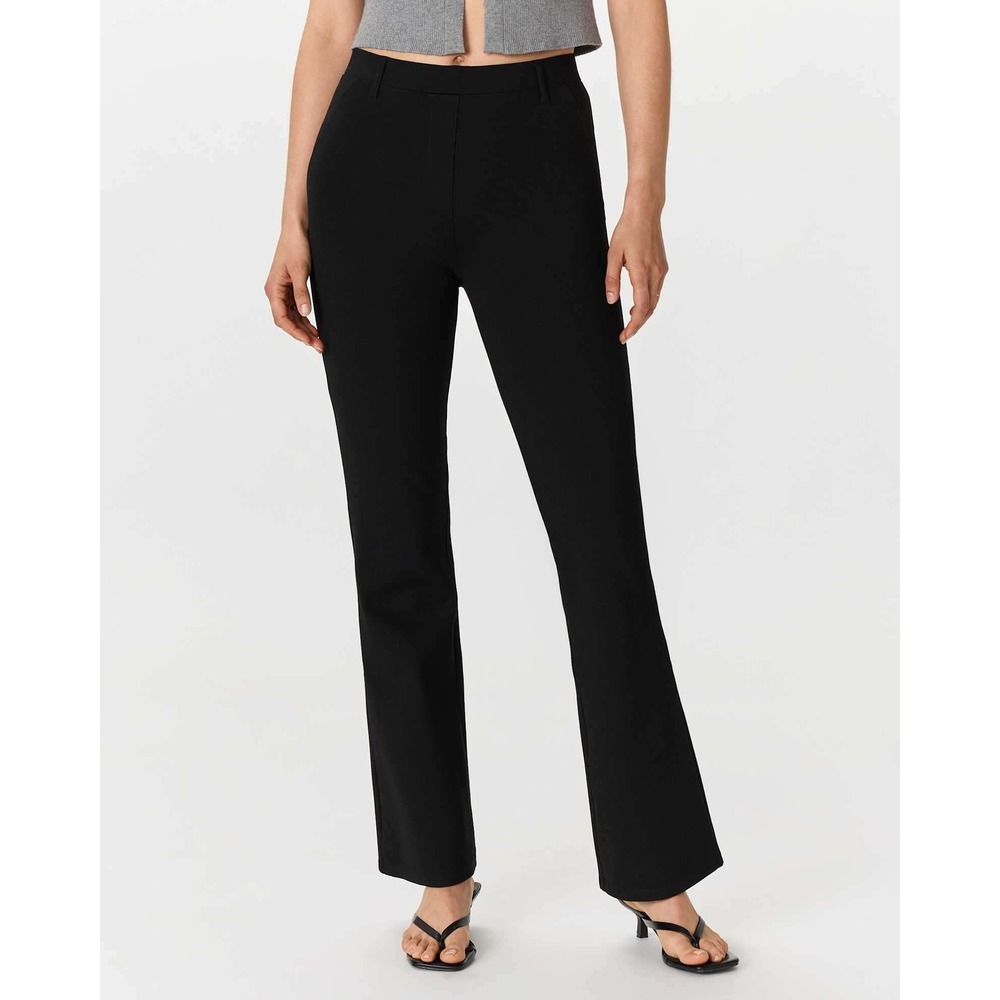 Quince Womens Ultra-Stretch Ponte Bootcut Pant Size Medium Black Workwear Office